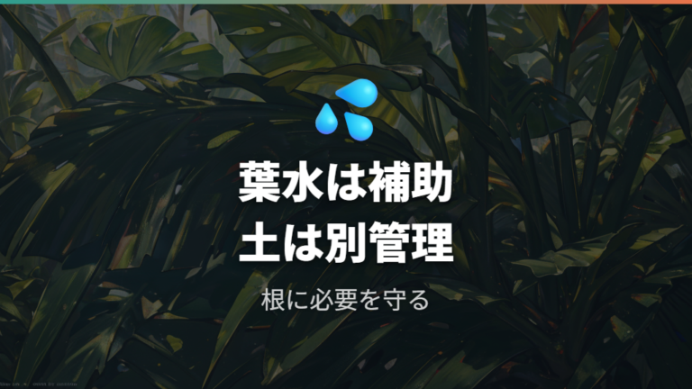 葉水は水やりすぎの代わりになるのか