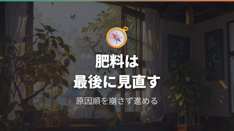 葉色を整える育て方改善で焦って肥料を足してもいい?
