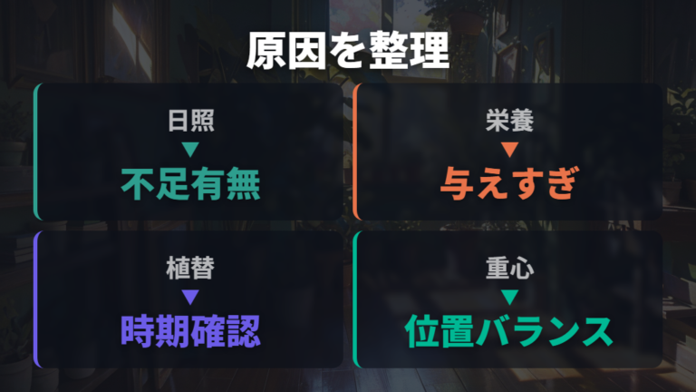 伸びすぎて倒れる主な原因をまず診断する