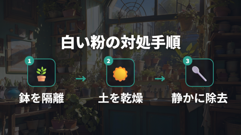 白い粉を取り除く手順は隔離と乾燥から始める