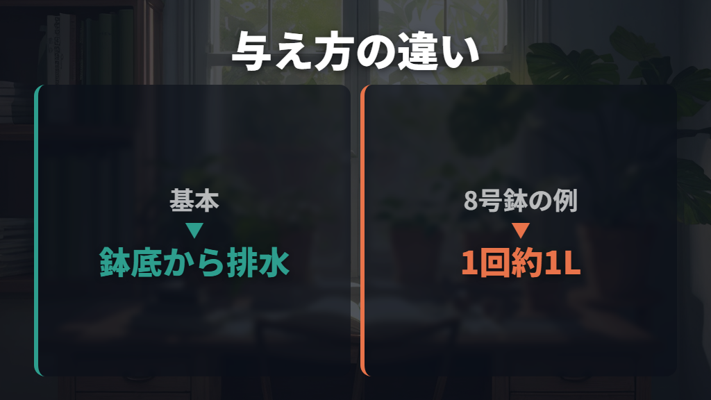 1回の量は鉢底から流れ出るまでが基本