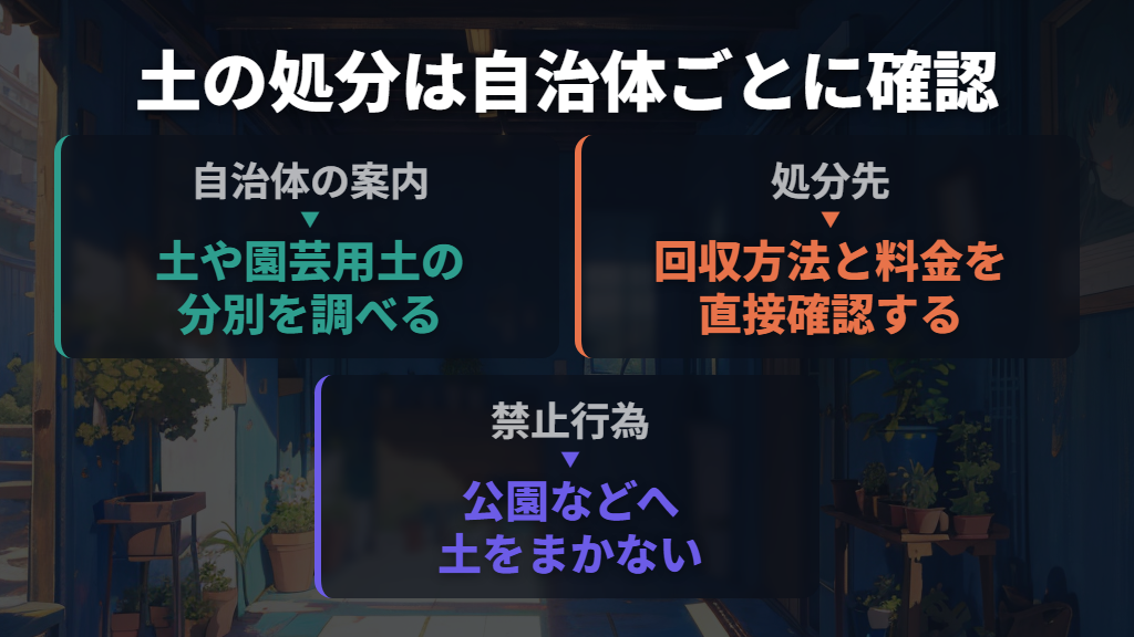 手放すときは、土の処分方法を地域ごとに確かめる
