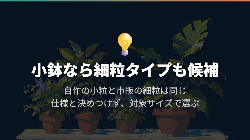 小さなパキラは市販土の粒の大きさも見る
